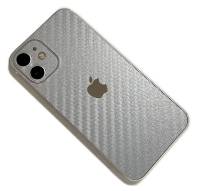 wraplus スキンシール iPhone12 mini シルバーカーボン